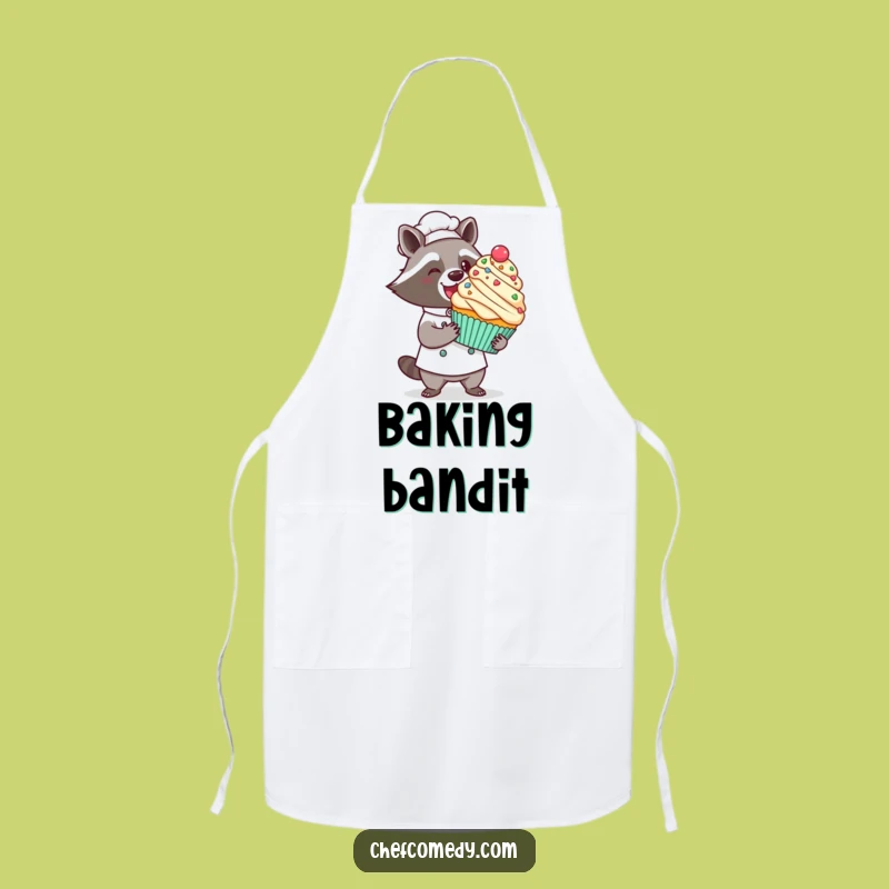Funny Kawaii Raccoon Chef Apron: Grand Cupcake Reveal, Bakery Fun Gift