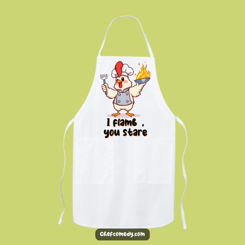 Funny Flaming Chicken Chef Apron - Hilarious Gift for Aspiring Cooks