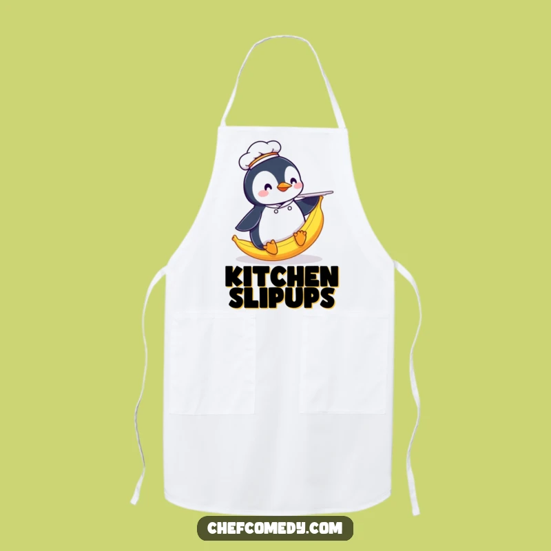 Funny Penguin Chef Apron: Banana Peel Mishap, a Practical and Funny Gift for Cooks