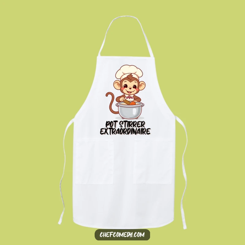Funny Monkey Chef Apron: Playful Stirrer of Pot, Kitchen Primate Humor Gift