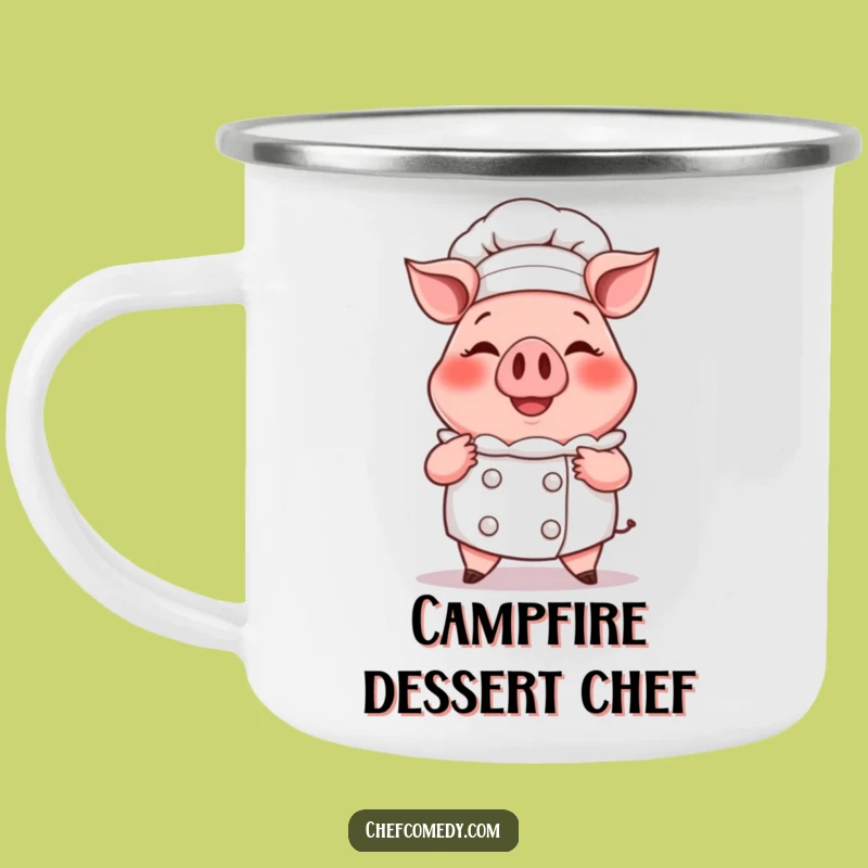 Funny Pig Chef Camping Mug - Sweet Treats on the Go