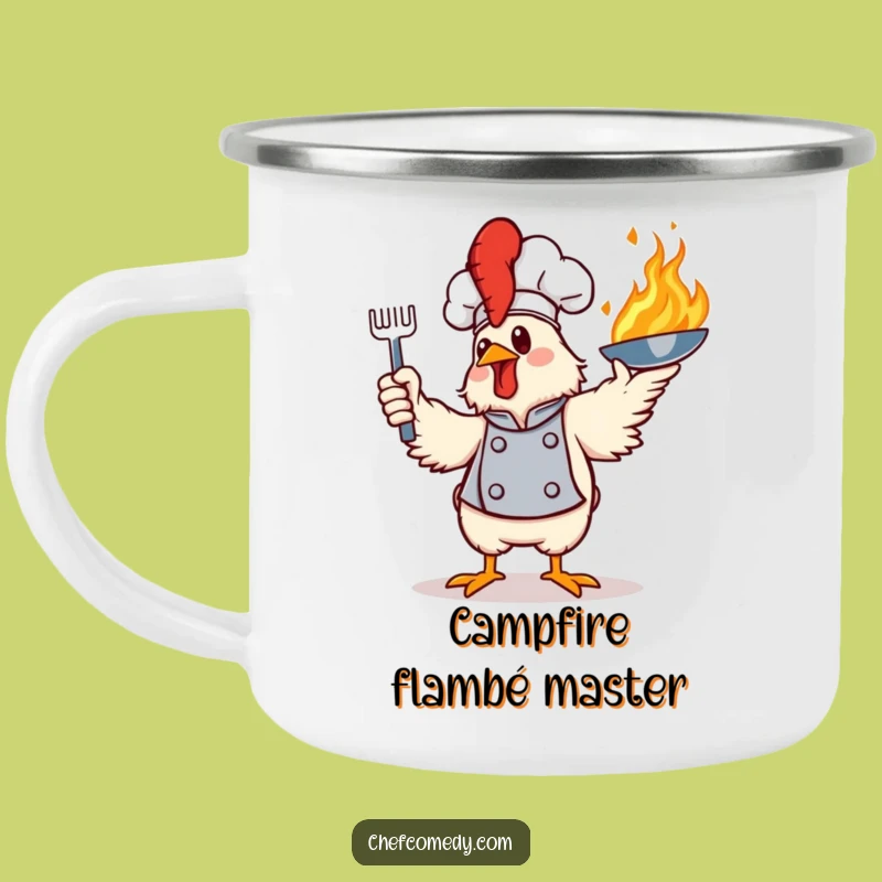 Funny Chicken Chef Flaming Mug - Hilarious Outdoor Cooking Gift
