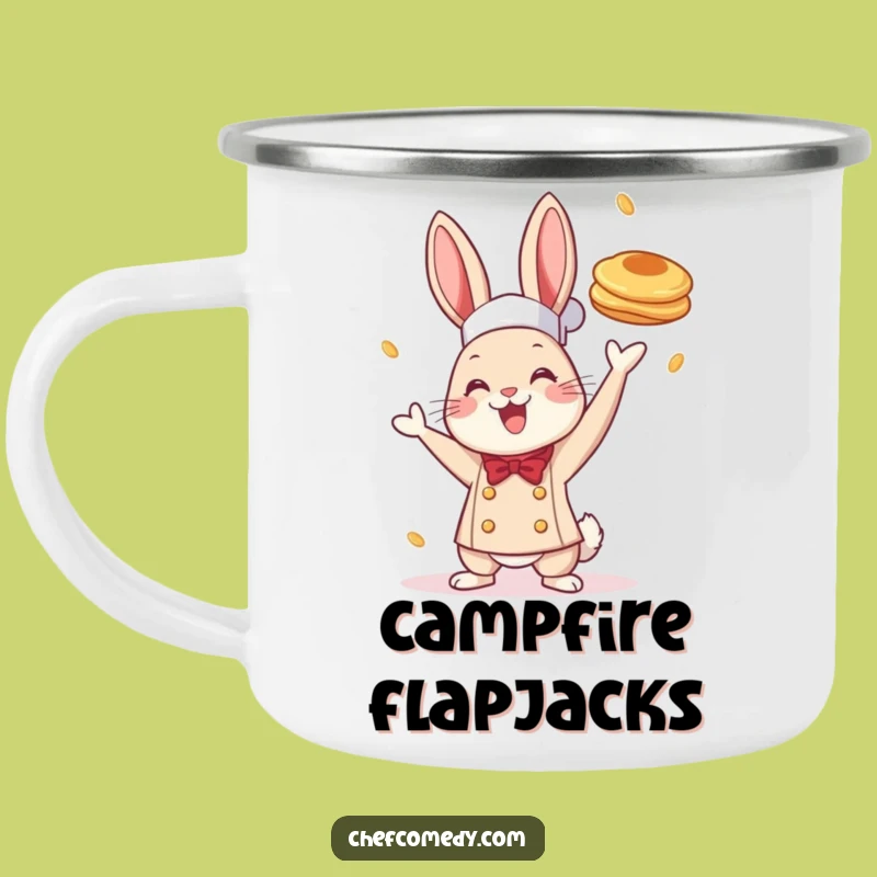 Funny Chef Rabbit Pancake Camping Mug: Outdoor Breakfast Fun, Perfect Funny Gift