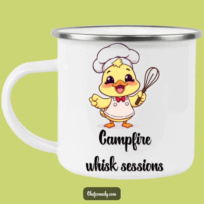 Funny Duck Chef Enamel Mug - Adventure-Ready Baking Companion