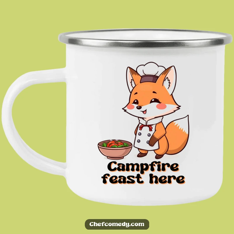 Funny Fox Chef Camping Mug: Victorious Dish Cup, a Durable and Funny Gift for Outdoors