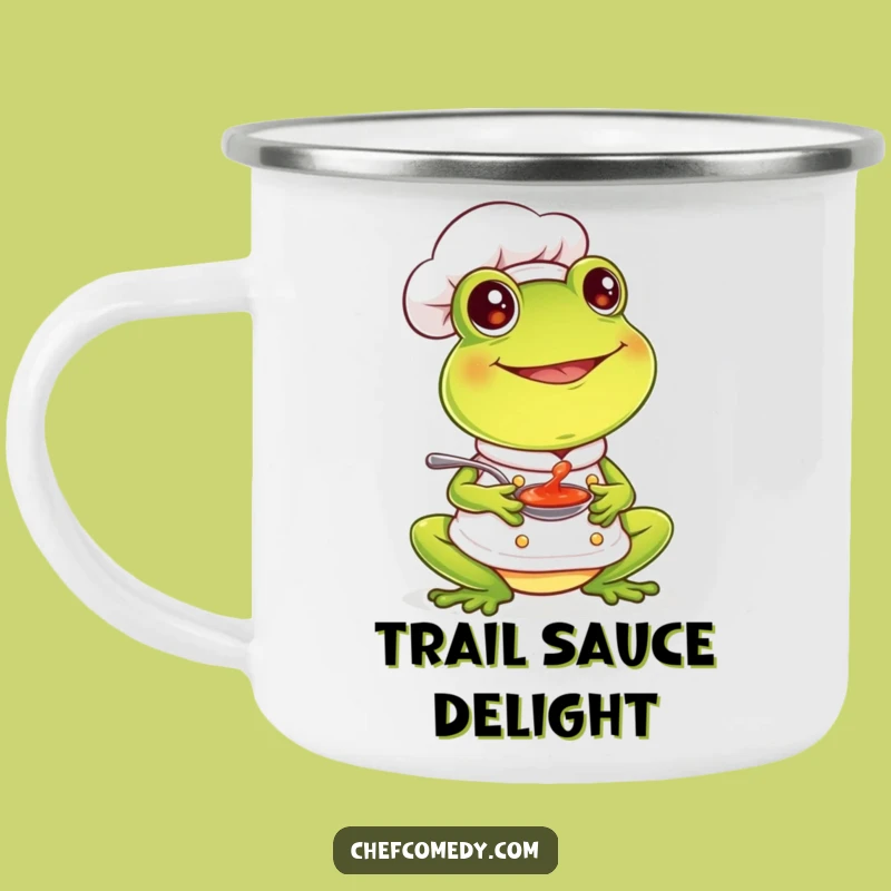 Funny Frog Chef Enamel Mug - Adventure-Ready Culinary Joy