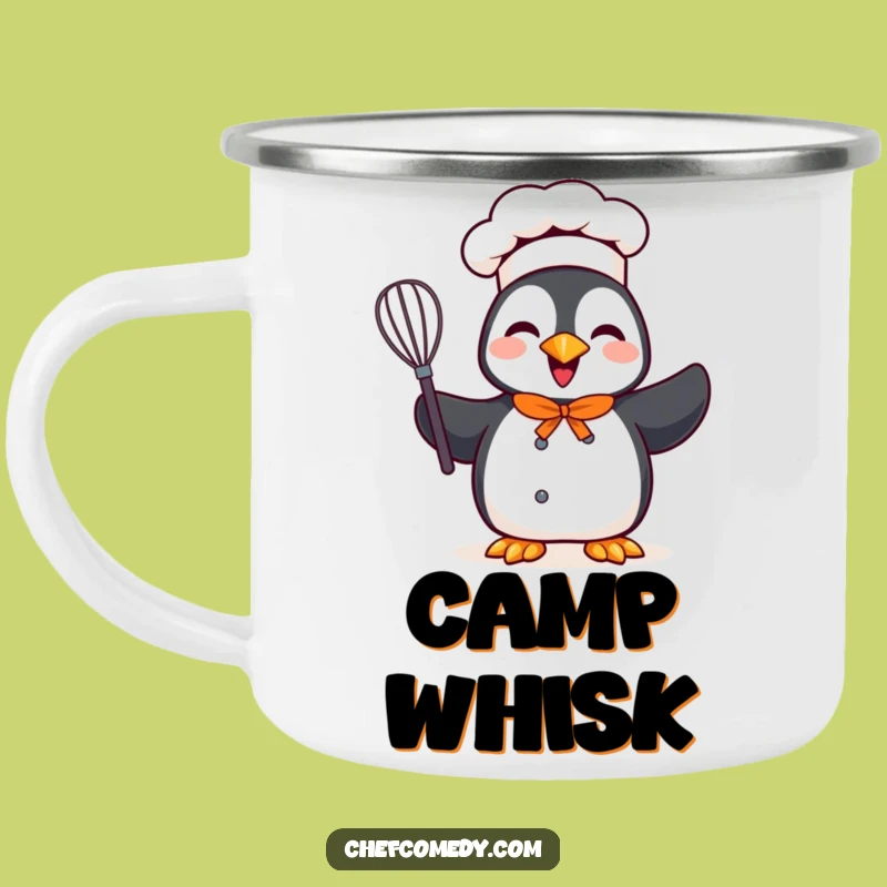 Funny Penguin Chef Camping Mug - Trailside Culinary Cheer
