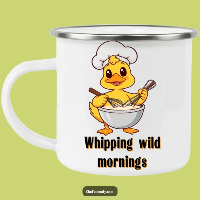Funny Duck Chef Whisking Mug - Outdoor Baking Gift for Campers