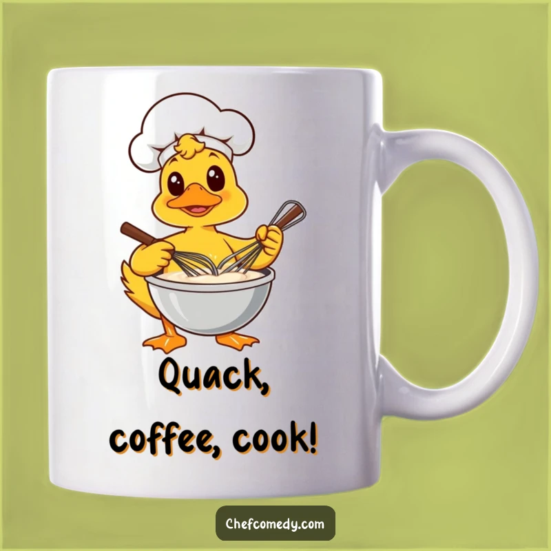 Funny Duck Chef Whisking Batter Mug - Hilarious Gift for Bakers