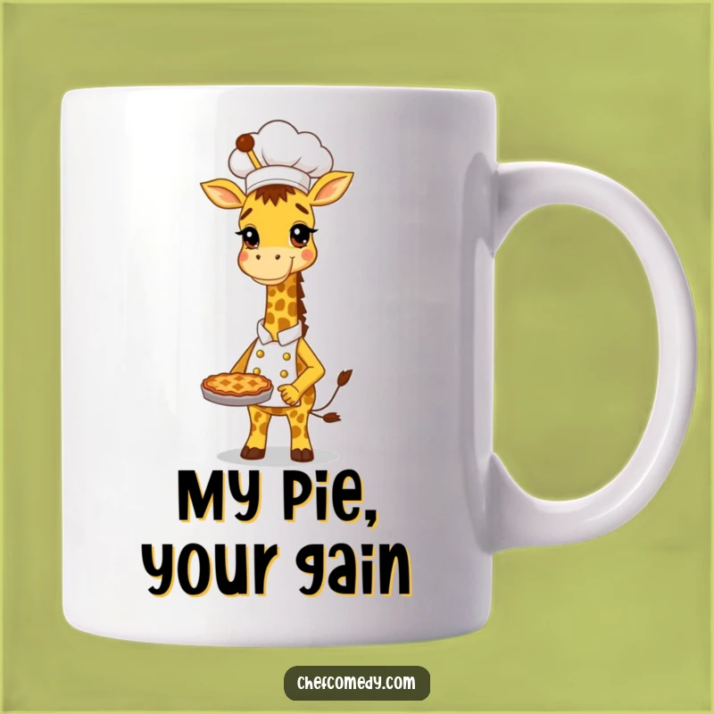 Funny Giraffe Chef Mug: Tall Baker Proudly Holding Pie, Perfect Chef Gift