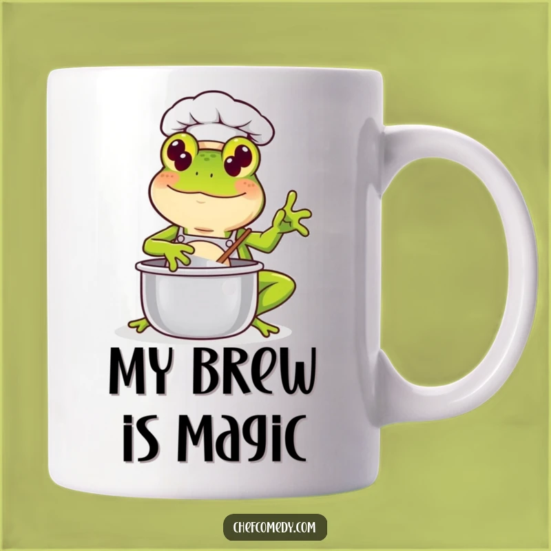 Funny Kawaii Frog Chef Mug: A Cheerful Cook Stirring Up Deliciousness, Perfect Gift!