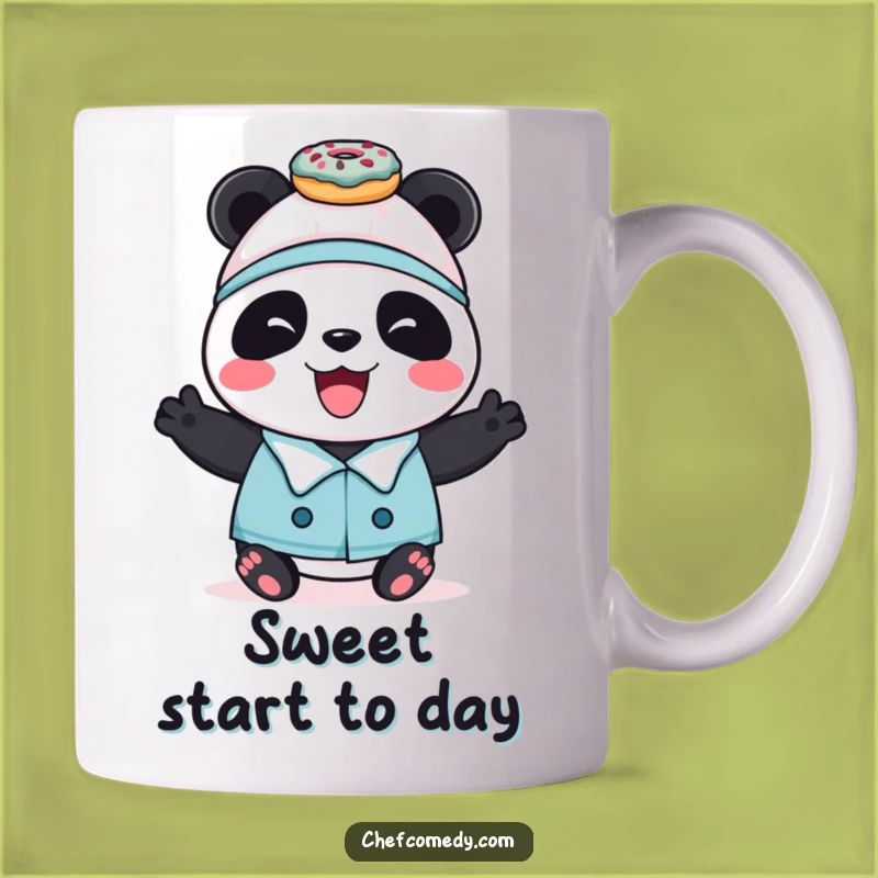 Funny Panda Chef Mug - Donut Balancing Act, Hilarious Sweet Treat Gift