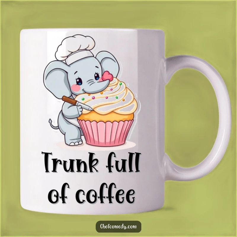 Funny Elephant Chef Cupcake Mug - Hilarious Gift for Sweet Tooth