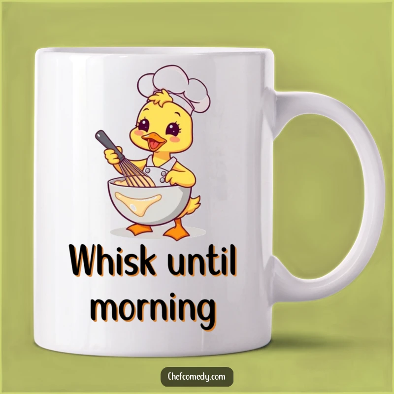 Funny Kawaii Duck Chef Whisking Mug, A Quacking Good Gift for Bakers