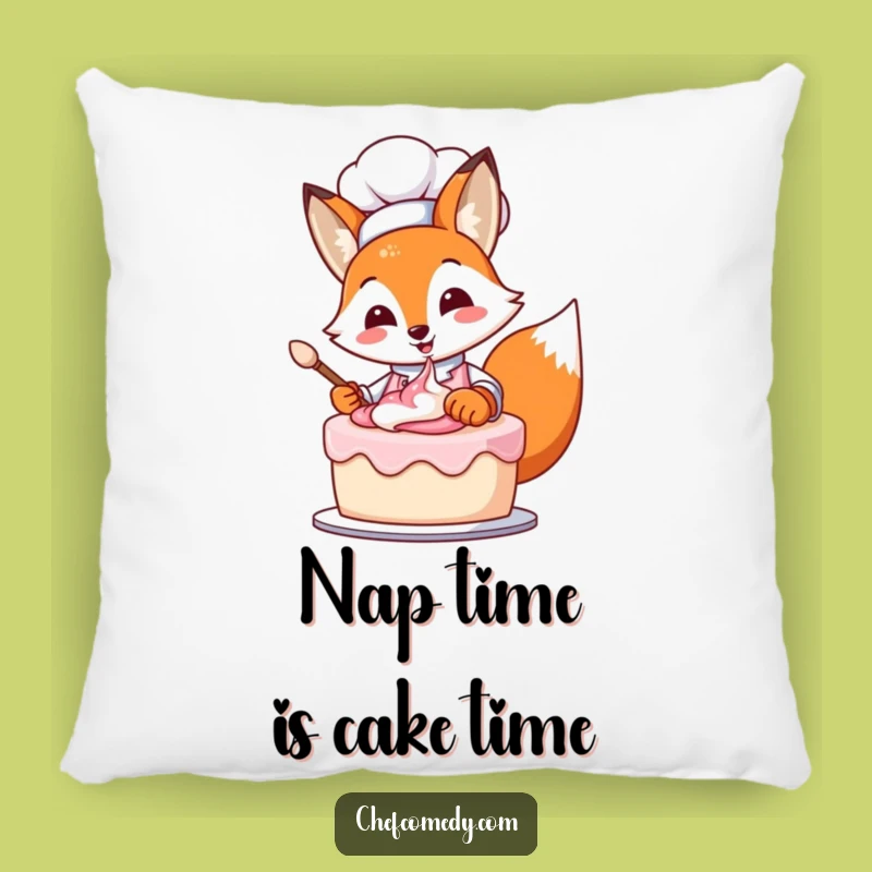Comforting Funny Fox Chef Pillow: Snuggle Up with Baking Bliss and Humor