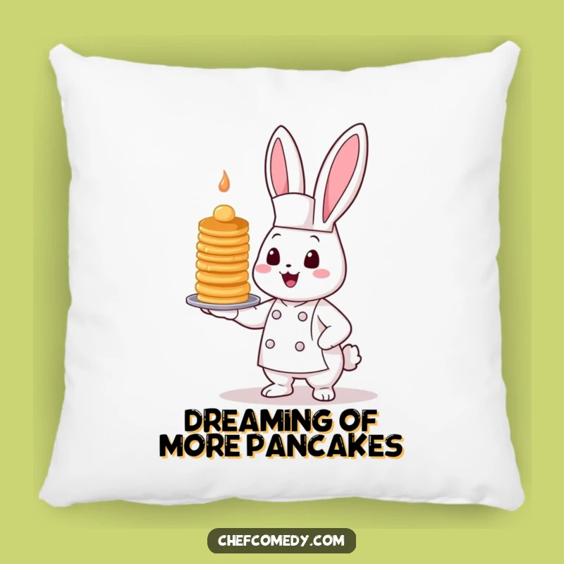 Cozy Funny Bunny Chef Pillow: Cuddle Up with Kawaii Pancakes and Sweet Dreams