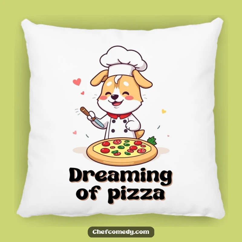 Funny Kawaii Dog Chef Pizza Pillow: Cuddle Up with a Speedy Culinary Canine