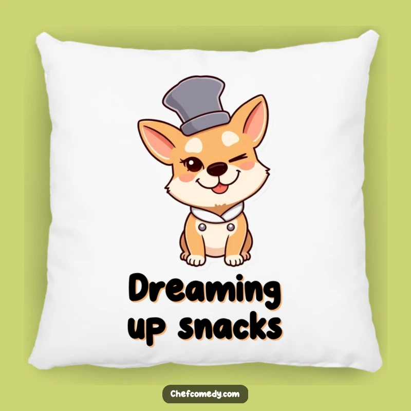 Funny Dog Chef Pillow: Cozy Cushion with Winking Dog