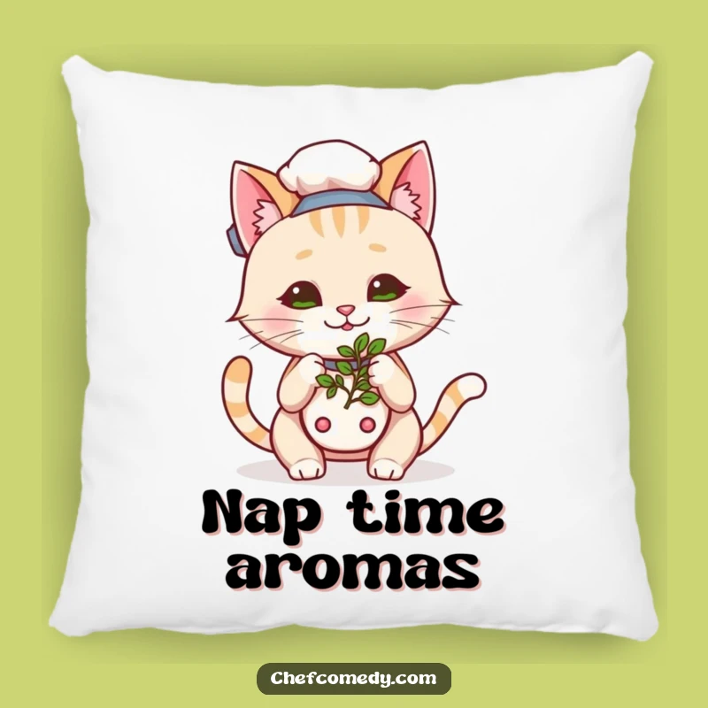 Funny Kawaii Cat Chef Herb Pillow: Cuddle Up with Scented Serenity