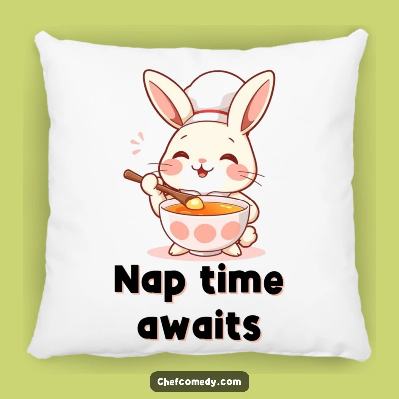 Funny Rabbit Chef Soup Pillow - Delicious Comfort with Culinary Humor!
