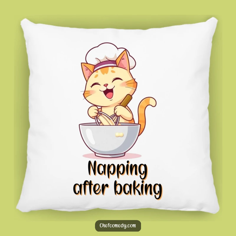 Funny Cat Chef Pillow - Comfy Baker Kitty Accent