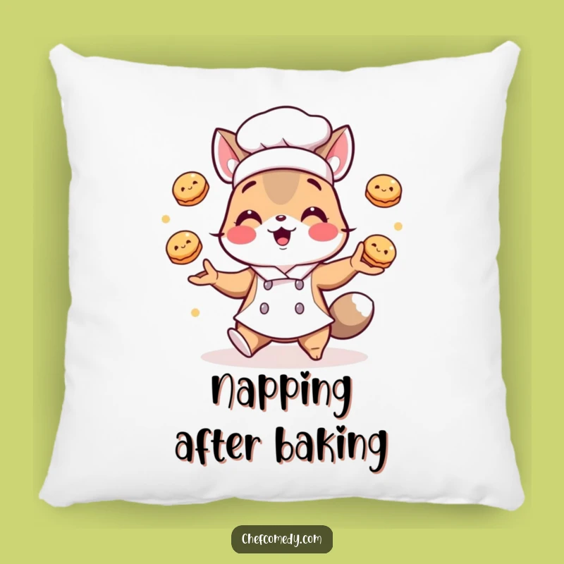 Funny Chef Animal Pastry Pillow: Comfy Cushion with Humorous Chef Art