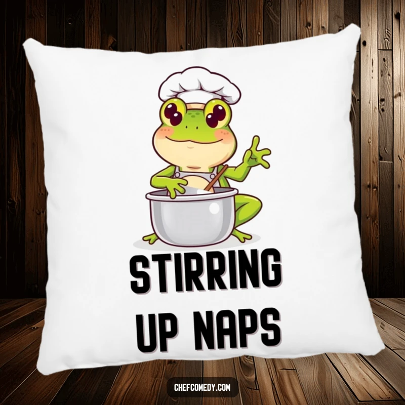 Funny Kawaii Frog Chef Pillow: A smiling frog chef character is featured, bringing a cozy and humorous vibe to any seating area.