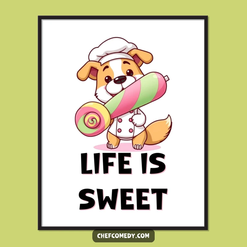 Funny Dog Chef Digital Art: Instant Sweet Smiles, Perfect Downloadable Gift!