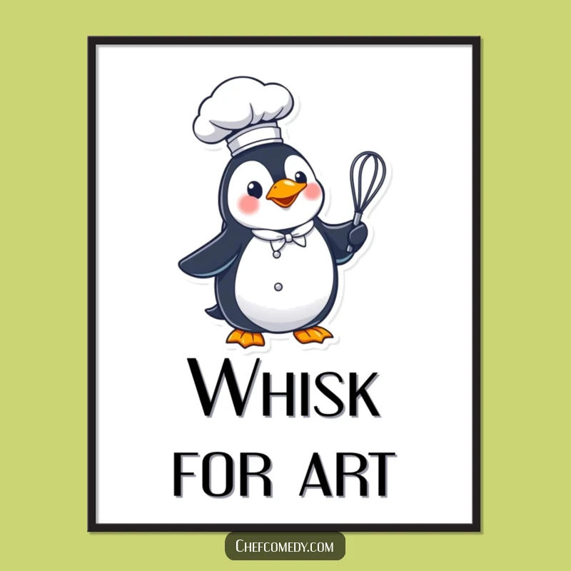 Funny Penguin Chef Digital Art Print - Add Whimsical Kitchen Vibes Home!
