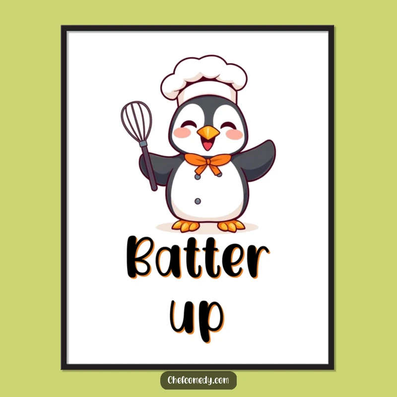 Funny Penguin Chef Digital Print - Instant Kitchen Cheer for Walls