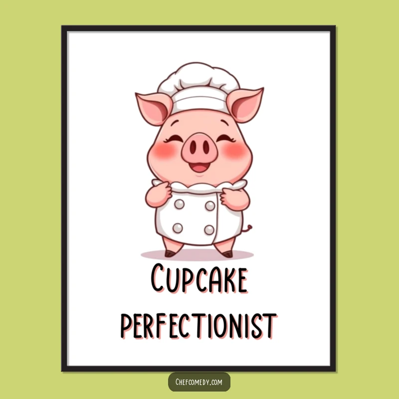 Funny Pig Chef Digital Print - Cartoon Baker Art