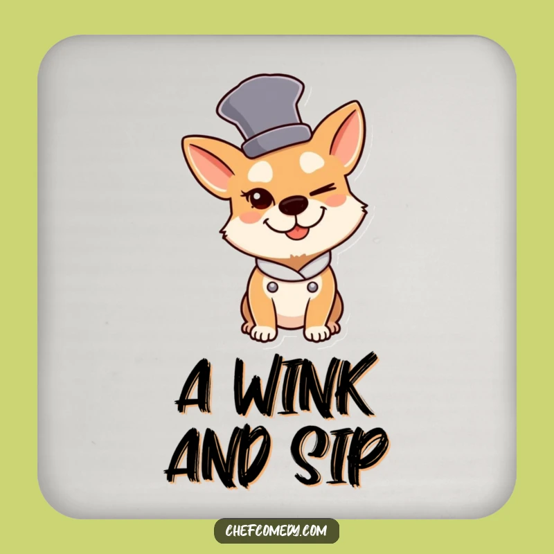 Funny Dog Chef Coasters: Protect Surfaces with Winking Dog Art