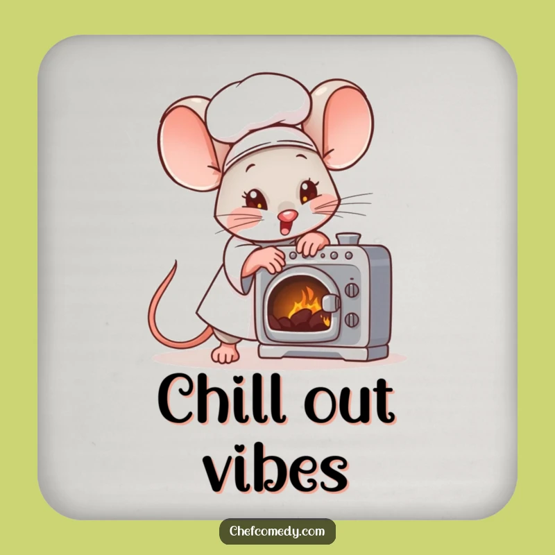 Funny Mouse Chef Coaster: Tiny Baker, Big Effort, Hilarious Table Protection