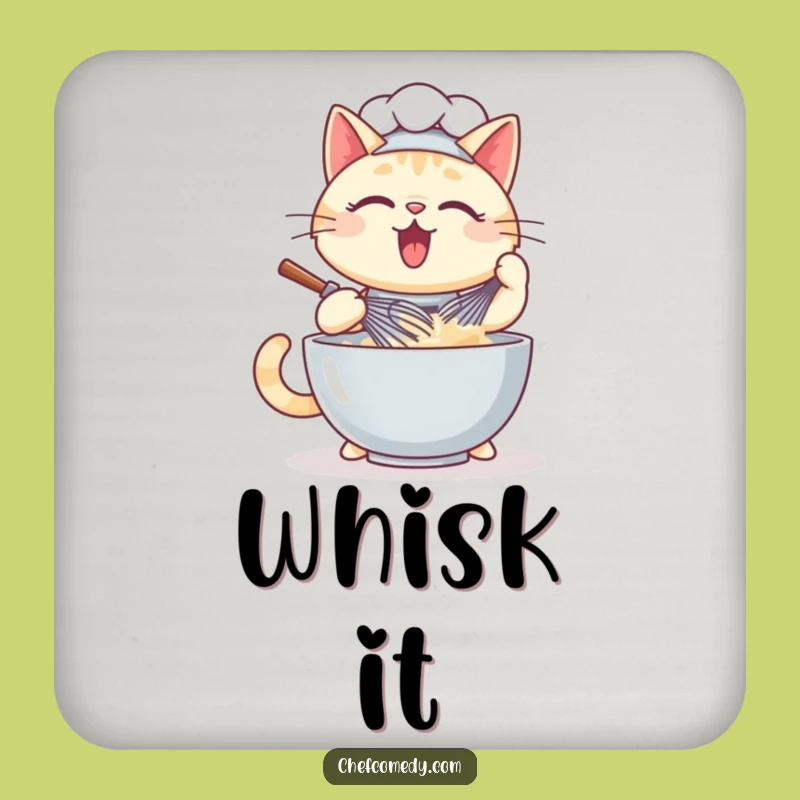 Funny Kawaii Cat Chef Coaster Set - Culinary Cat Drink Protection