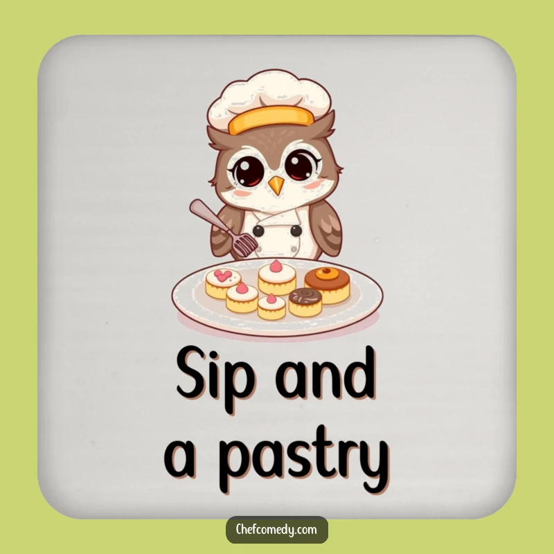 Funny Owl Chef Coaster Set: Protect Tables with Wise Charm