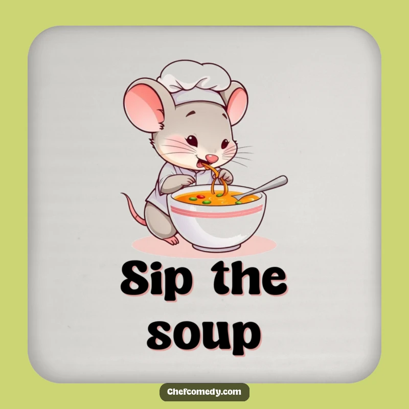 Funny Mouse Chef Coasters - Protect Surfaces with Culinary Charm