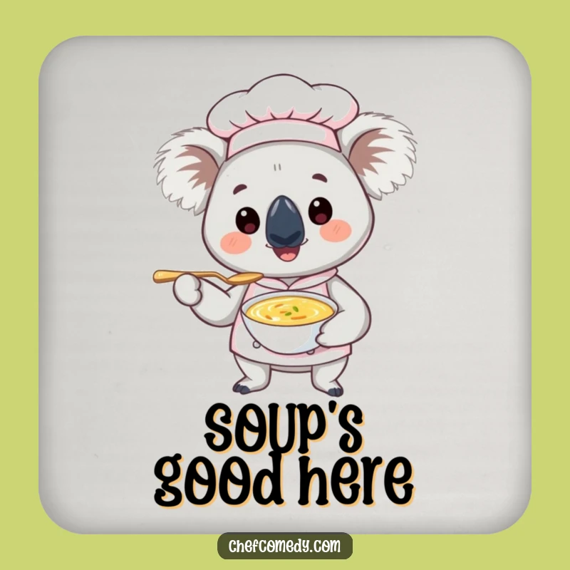 Funny Koala Chef Coaster: Cute Chef's Soup Protection, a Small but Funny Gift for Tables