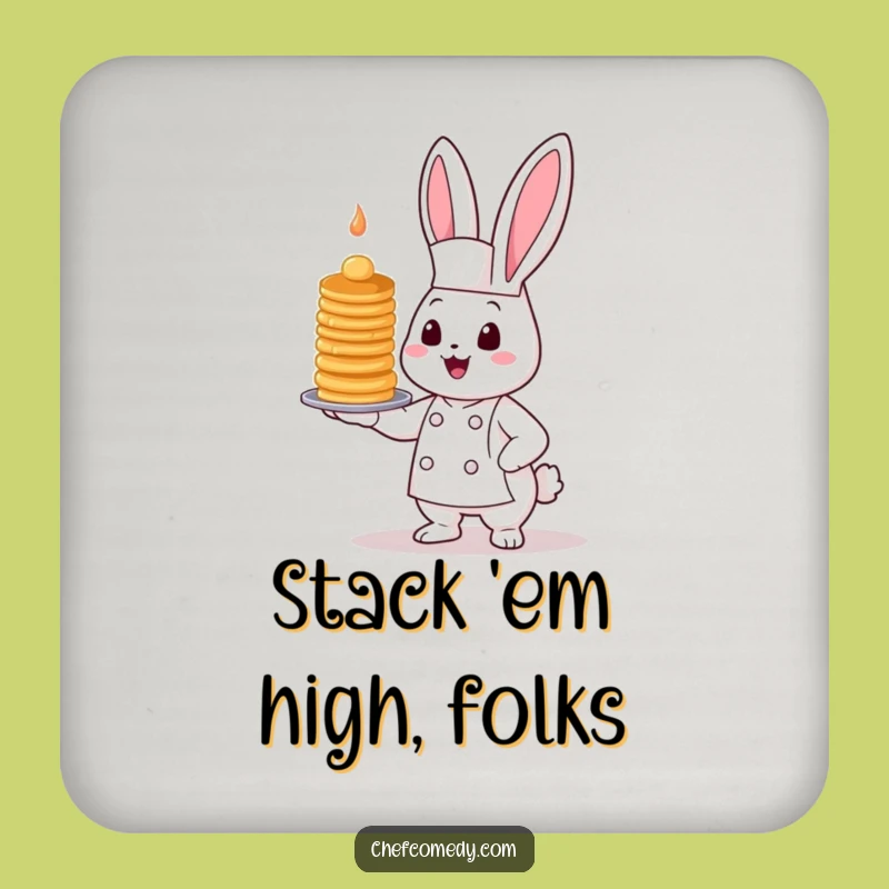 Protective Funny Bunny Chef Coasters: Keep Surfaces Safe with Kawaii Pancake Charm