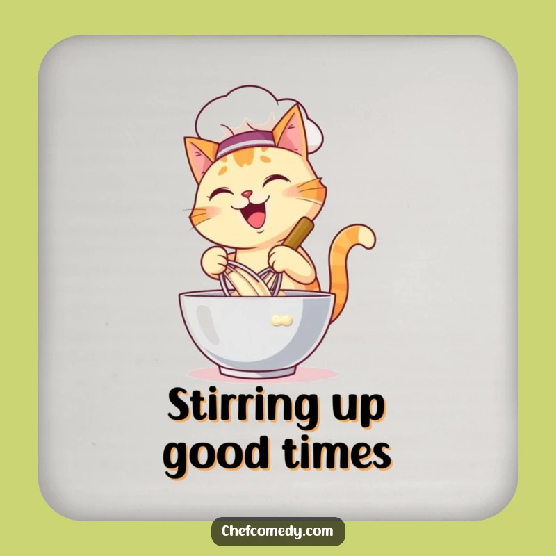 Funny Cat Chef Coaster - Protect Your Table with Kitty Charm