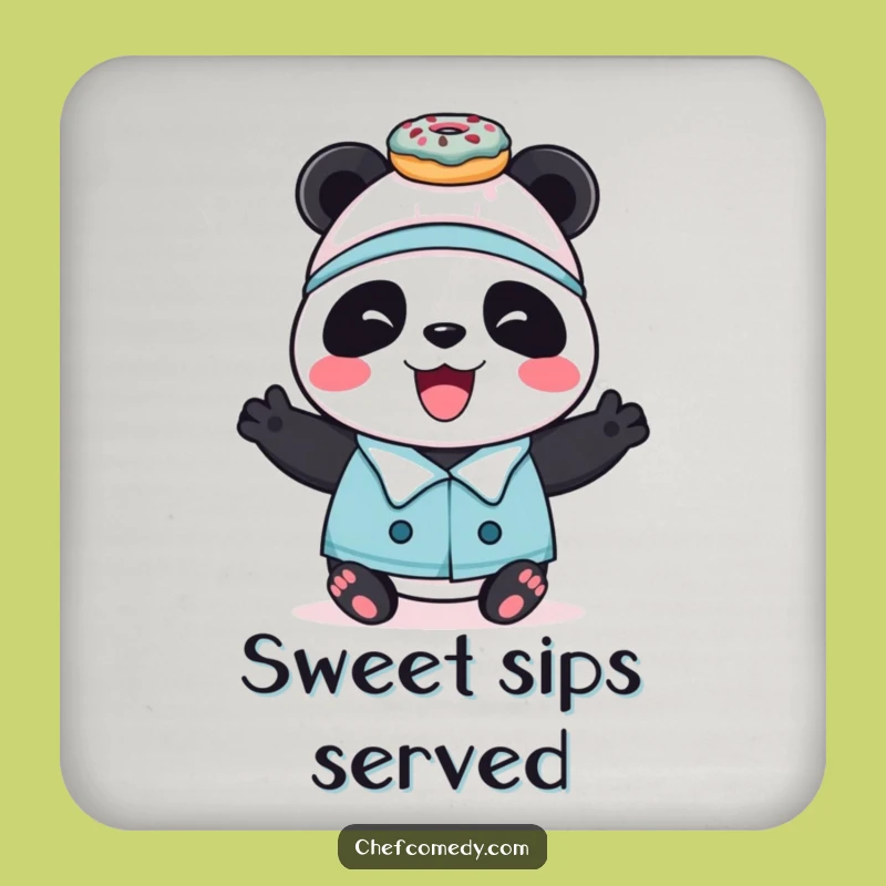 Funny Panda Chef Coasters - Protect Surfaces with Culinary Sweetness