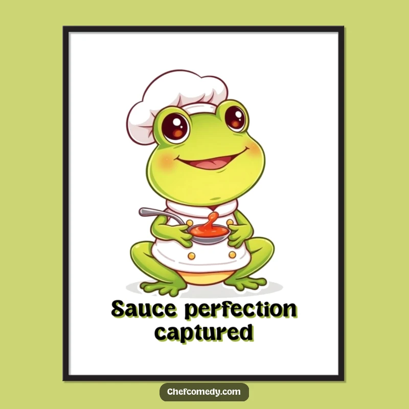Funny Frog Chef Art Print - Hilarious and Joyful Kitchen Decor