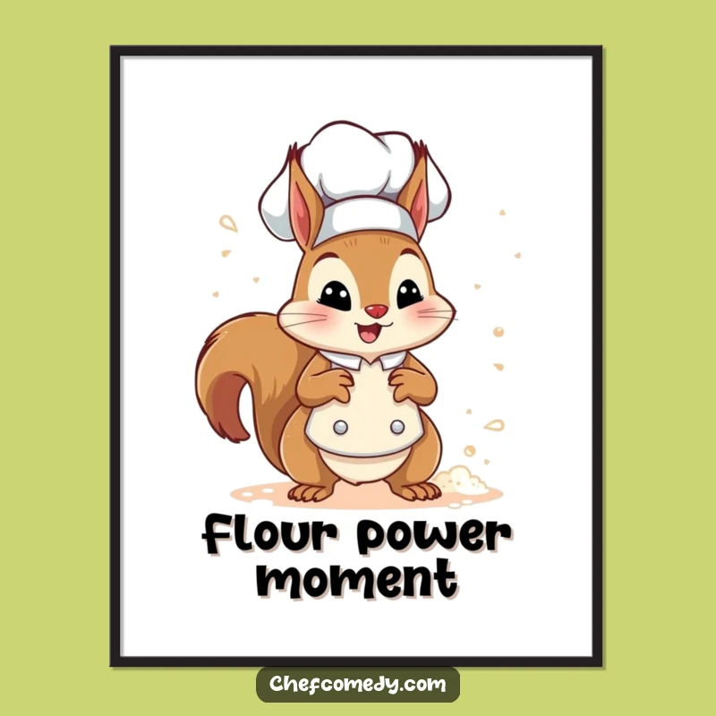Funny Squirrel Chef Art Print - Hilarious Kitchen Decor for Food Lovers