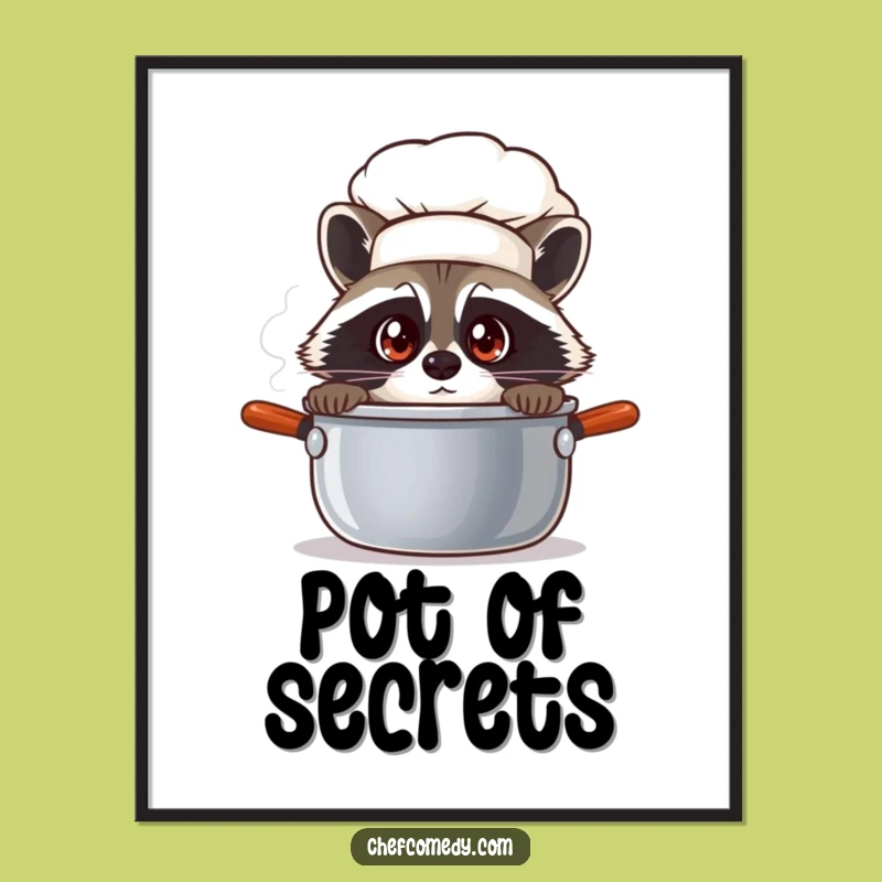 Funny Raccoon Chef Art Print - Hilarious Kitchen Decor for the Curious