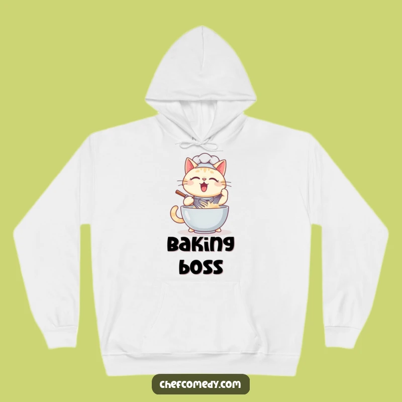 Kawaii Cat Chef Batter Whisk Hoodie - Cozy Culinary Cat Apparel