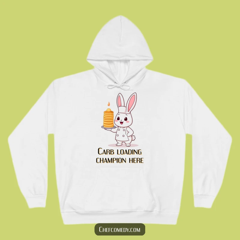 Cozy Funny Bunny Chef Hoodie: Stay Warm with Kawaii Pancakes and Chef's Charm