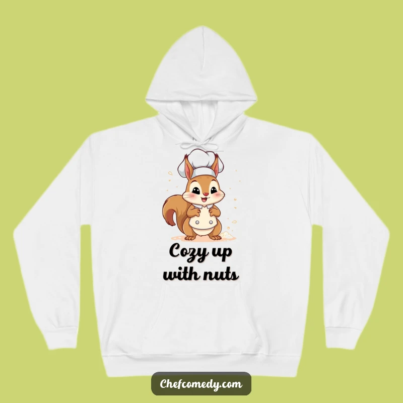 Cozy Funny Squirrel Chef Hoodie - Warm and Hilarious Winter Apparel