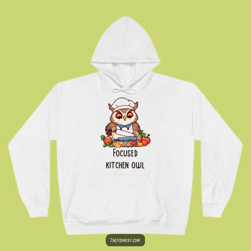 Cozy Funny Kawaii Owl Chef Hoodie: Stay Warm While Mastering Culinary Cuts