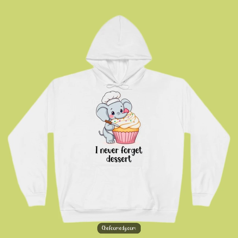 Funny Elephant Chef Cupcake Hoodie - Cozy & Hilarious Gift Idea