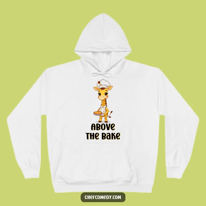 Funny Giraffe Chef Hoodie: Tall Baker Proudly Holding Pie, Cozy Humorous Gift