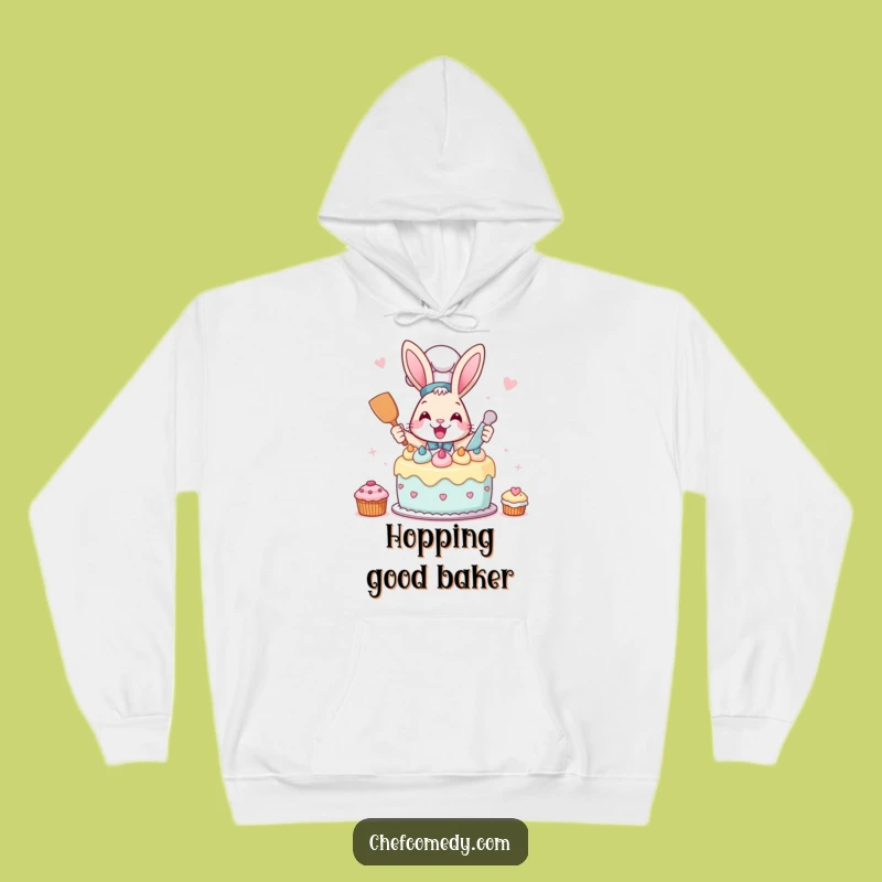 Cozy Funny Rabbit Chef Hoodie: Warm Baking Hugs, Perfect Gift!